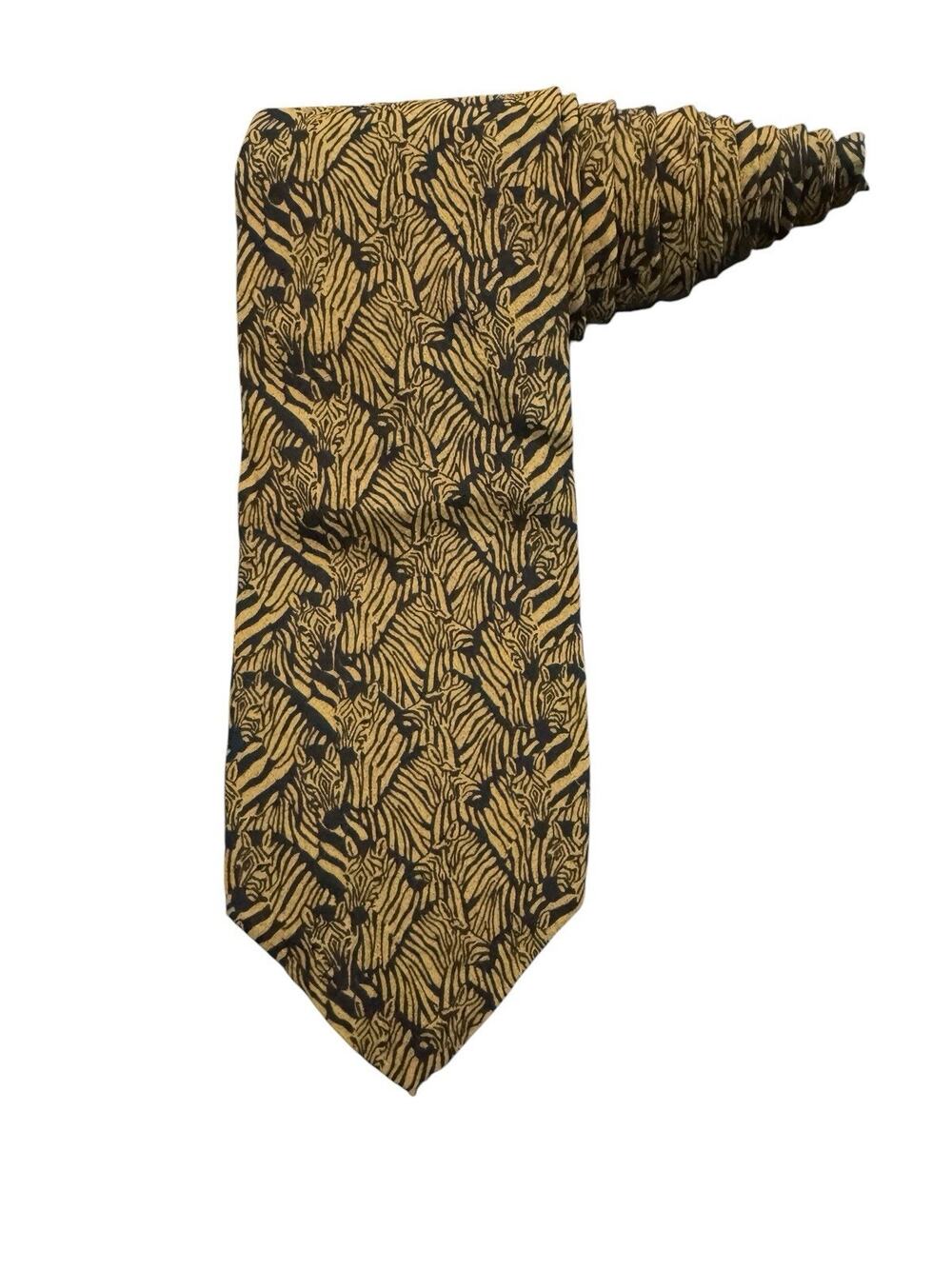 WWF World Wildlife Fund Design NO 113 Zebras Vintage Novelty Necktie Silk